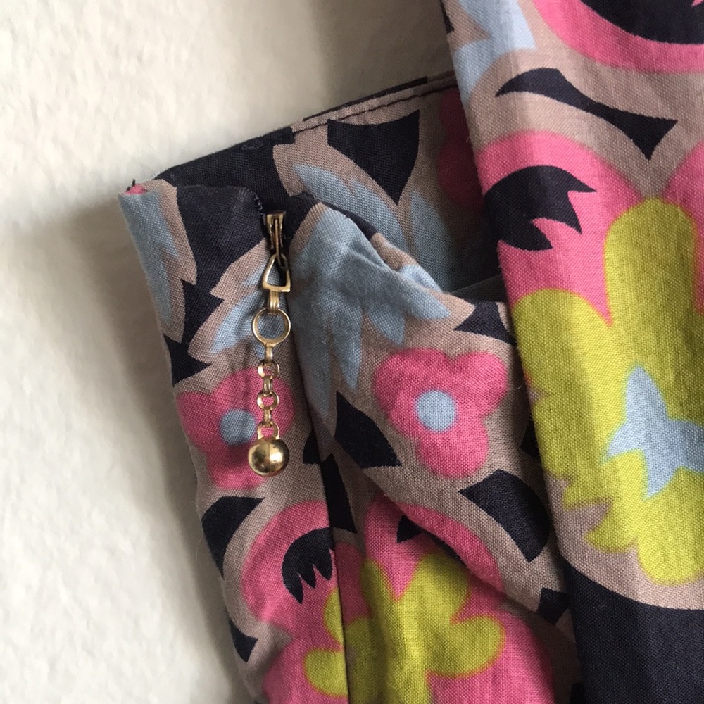 Anthropologie Leifsdottir Lotus Awakening Navy Print Dress Size 0 - Picture 8 of 11